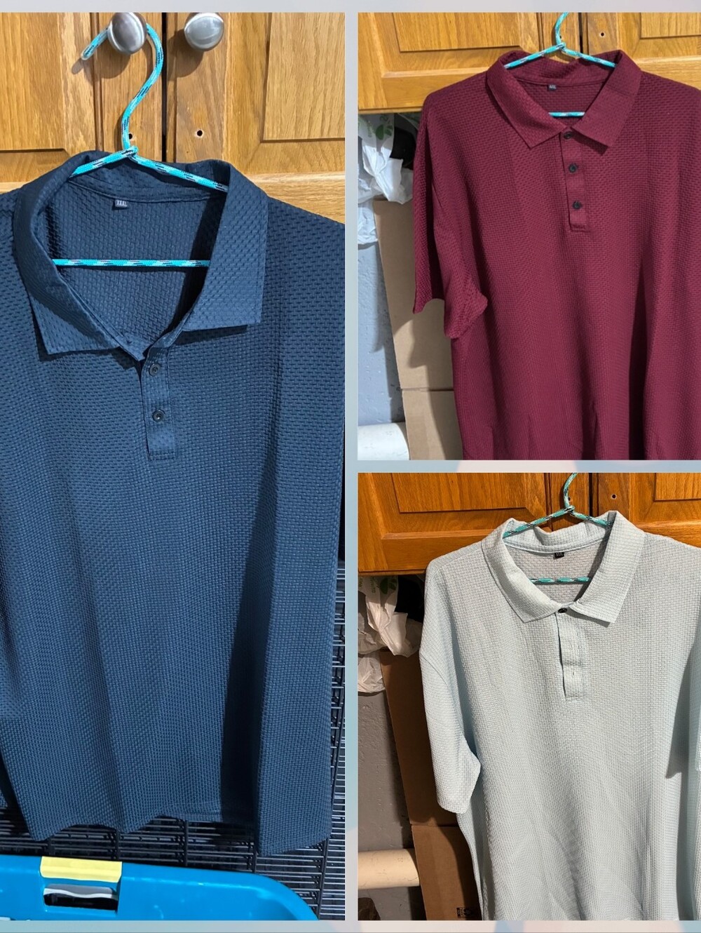 3 Polo ShirtsBlue, burgundy, and light blue